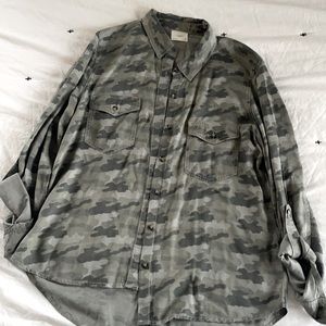 Camo button up